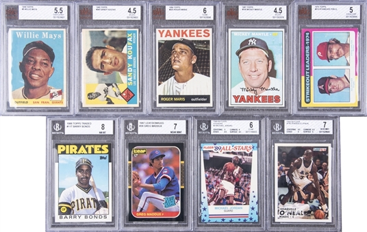 1958-1993/94 Topps and Assorted Brands Multi-Sports BGS-Graded Collection (9 Different) 